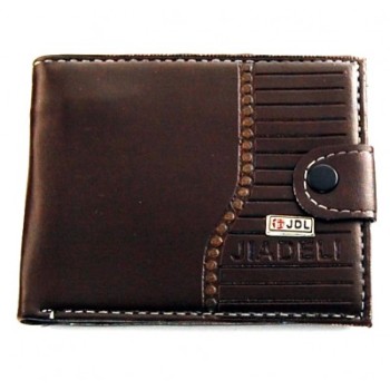 Елегантен  мъжки портфейл от еко кожа с декоративна щампа