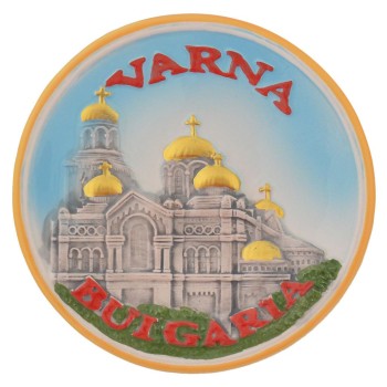 Релефна сувенирна чинийка с магнит - Варненската катедрала