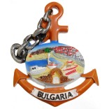 Сувенирна магнитна фигурка котва с верига - морски залив - България