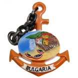 Сувенирна магнитна фигурка котва с верига - морски залив - България