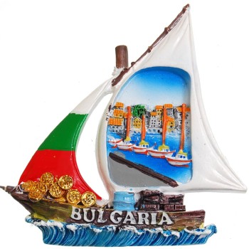 Декоративна гипсова фигурка с магнит - платноходка - лодки