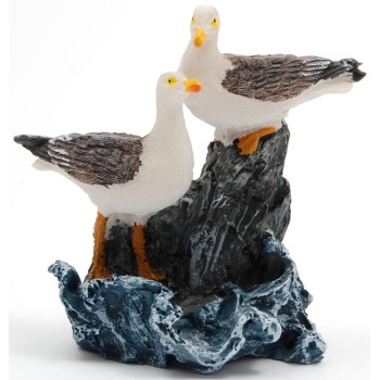 Декоративна релефна фигурка  - две чайки върху камък