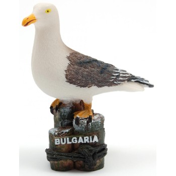 Декоративна релефна фигурка  - чайка и надпис България