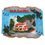   Декоративна фигурка с магнит - прозорец - дворец и надпис България