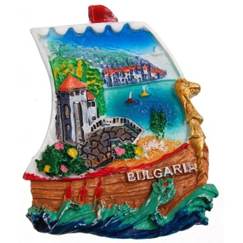 Декоративна фигурка с магнит - лодка -морски бряг