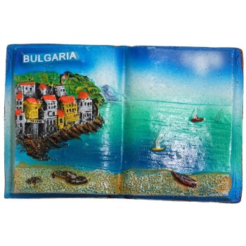 Сувенирна фигурка с магнит - отворена книга с морски пейзаж