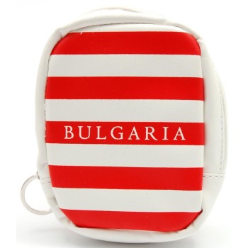 Плажно портмоне за ръка - раирано - червено и бяло