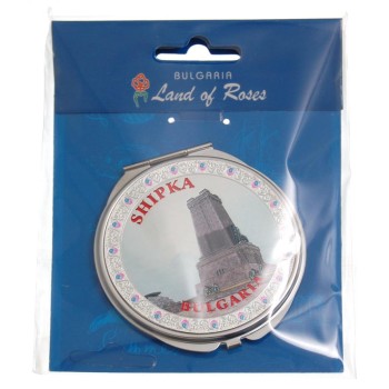 Сувенирно джобно огледало метал с капаче - Паметникът на Свободата - Шипка