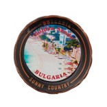 Магнитна сувенирна чинийка с лазерна графика - плажове и хотели на Златни пясъци