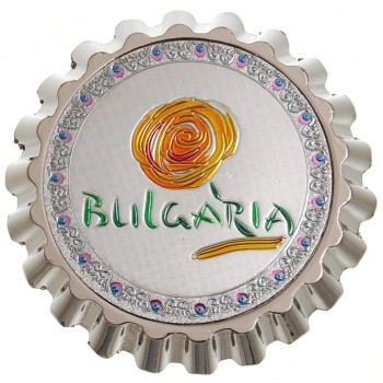 Сувенирна метална отварачка с магнит - капачка - официалното лого на България