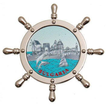 Сувенирна фигурка метален рул с магнит графика - черноморски забележителности