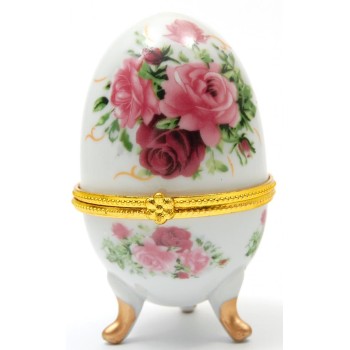 Декоративна кутийка за бижута - яйце на Фаберже, изработено от порцелан
