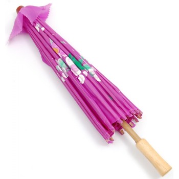 Сувенирно чадърче за слънце от бамбук и импрегниран плат с цветен принт - 40см