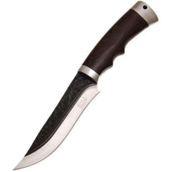 Ловен нож с дървена дръжка и калъф