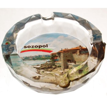 Сувенирен стъклен пепелник със снимка - Созопол