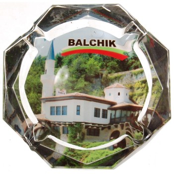 Сувенирен стъклен пепелник със снимка - лого на България