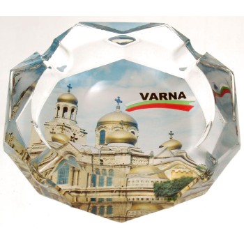 Сувенирен стъклен пепелник със снимка - Варна