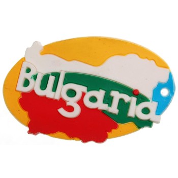 Декоративна гумена фигурка с магнит - границите на република България