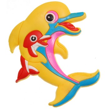 Декоративна гумена фигурка с магнит - два делфина