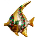 Сувенирна фигурка с магнит - рибка, декорирана с цветни камъни