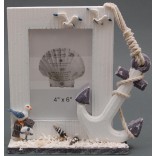 Декоративна дървена рамка за снимки - лодка декорирана с чайка и котва