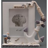 Декоративна дървена рамка за снимки - лодка декорирана с чайка и котва
