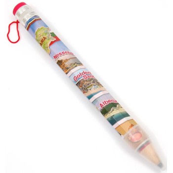 Сувенирен молив, декориран с изгледи от България