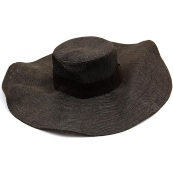 Красива плетена шапка с периферия - черна