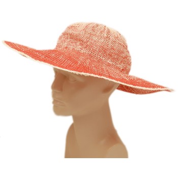 Красива дамска шапка с голяма периферия - оранжева 
