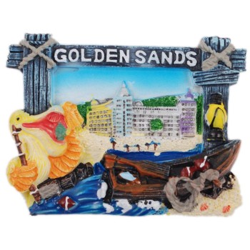 Декоративна релефна фигурка с магнит - Златни пясъци