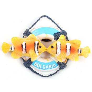 Декоративна релефна фигурка с магнит - две рибки и пояс