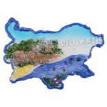 Сувенирена релефна фигурка с магнит - контури на България
