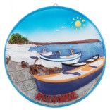 Сувенирна релефна чиния - лодки и надпис България