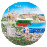 Сувенирна релефна чиния от порцелан - изгледи от Черноморието