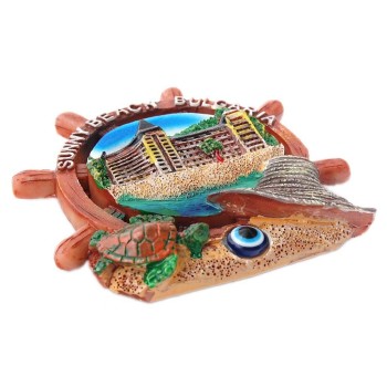 Декоративна релефна фигурка рул с магнит, декориран със синьо око