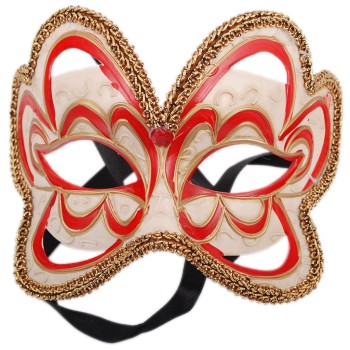 Декоративна маска - тип домино с връзки, украсно с цветен камък