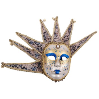 Декоративна маска за лице, украсена с изкусвена перла и звънчета