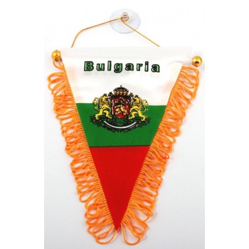 Сувенирен триъгълен флаг с герб на Република България