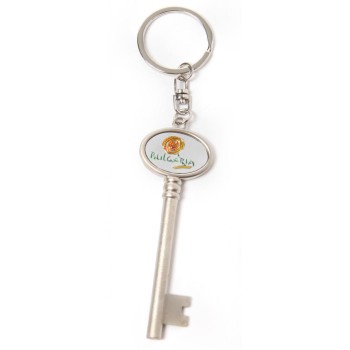 Сувенирен метален ключодържтел - ключ с въртяща се плочка, декорирана с Варненската катедрала и лого на България
