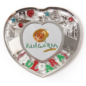 Сувенирна фигурка с магнит - сърце - лого на България