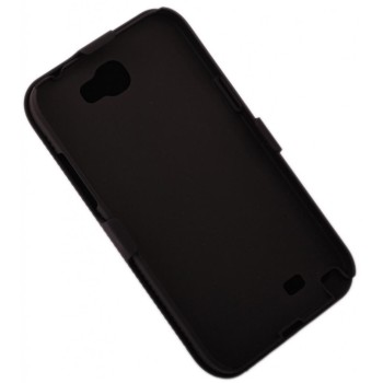 Гумиран калъф за телефон за Samsung Note2 - черен