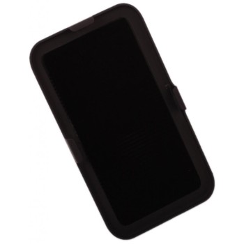 Гумиран калъф за телефон за Samsung Note2 - черен