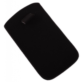Калъф за телефон iPHONE 4, изработен от мек велур, декориран с флорални мотиви - черен
