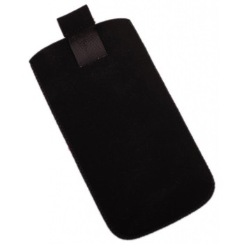 Калъф за телефон iPHONE 5, изработен от мек велур, декориран с флорални мотиви - черен