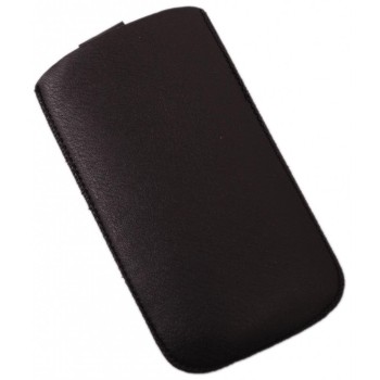 Калъф за телефон iPHONE 5 със закопчалка, изработен от мека еко кожа - черен