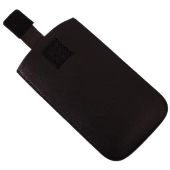Калъф за телефон Samsung S3 със закопчалка, изработен от мека еко кожа - черен