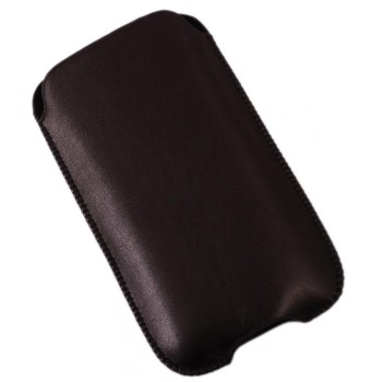 Калъф за телефон iPHONE 5, изработен от мека еко кожа - черен