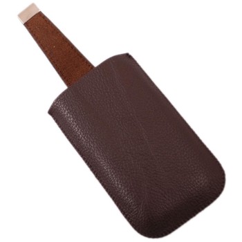 Калъф за телефон iPHONE 4 с капаче с магнит, изработен от еко кожа - тъмно кафяв