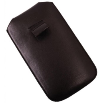 Калъф за телефон iPHONE 4 с капаче с копче, изработен от еко кожа - черен