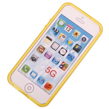 Калъф за телефон iPHONE 5, изработен от здрав и устойчив силикон - жълт